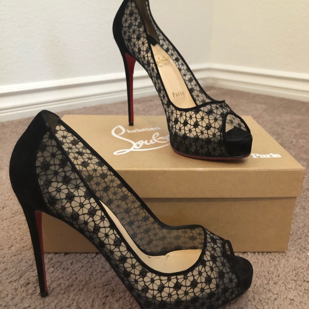 Christian Louboutin Very Lace 120 Dentelle Lame/VV